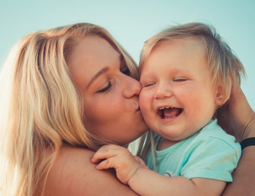 kisses and hugs for the little one