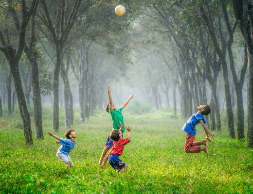 playing outdoors